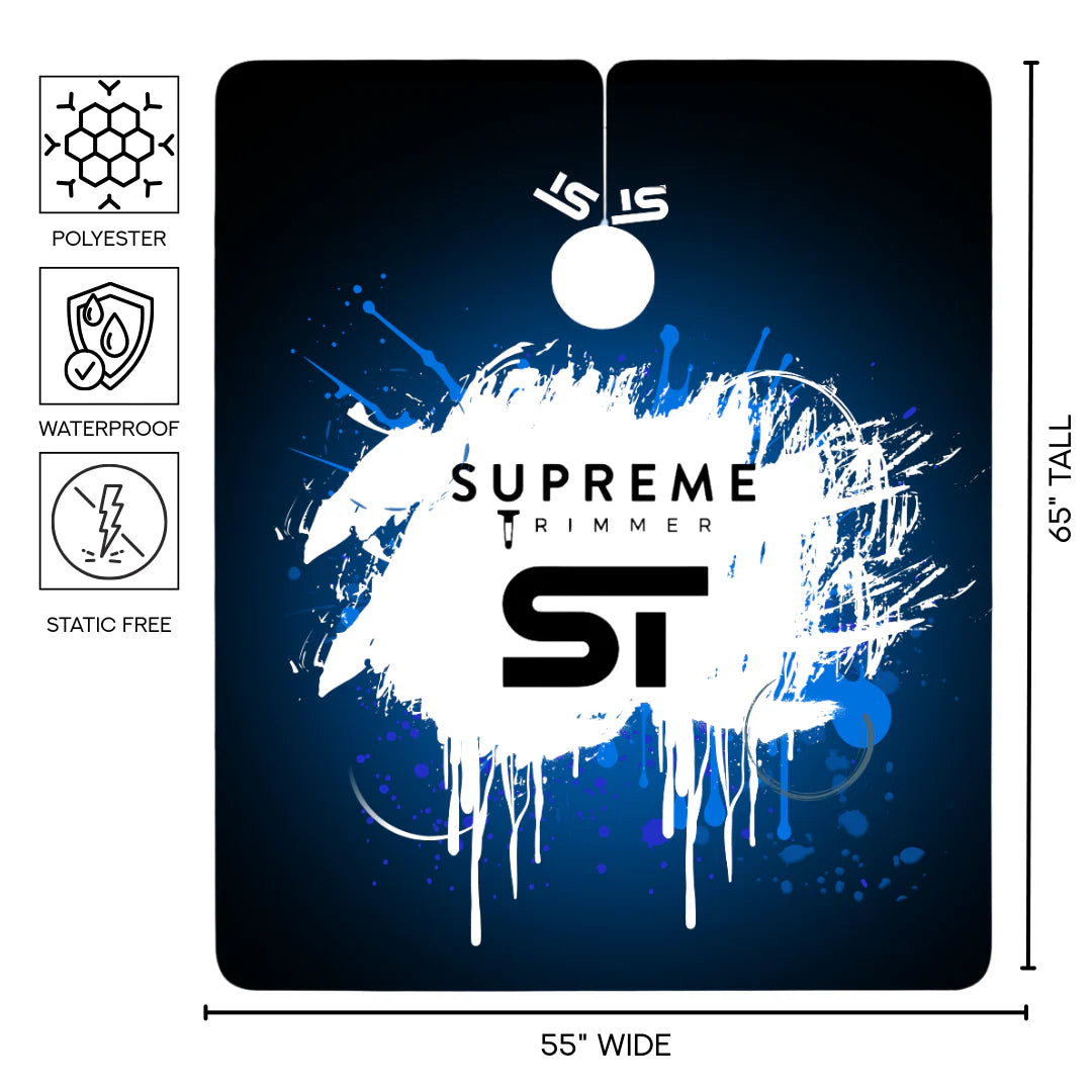 Supreme Trimmer Premium Barber Cape - Blue Neon