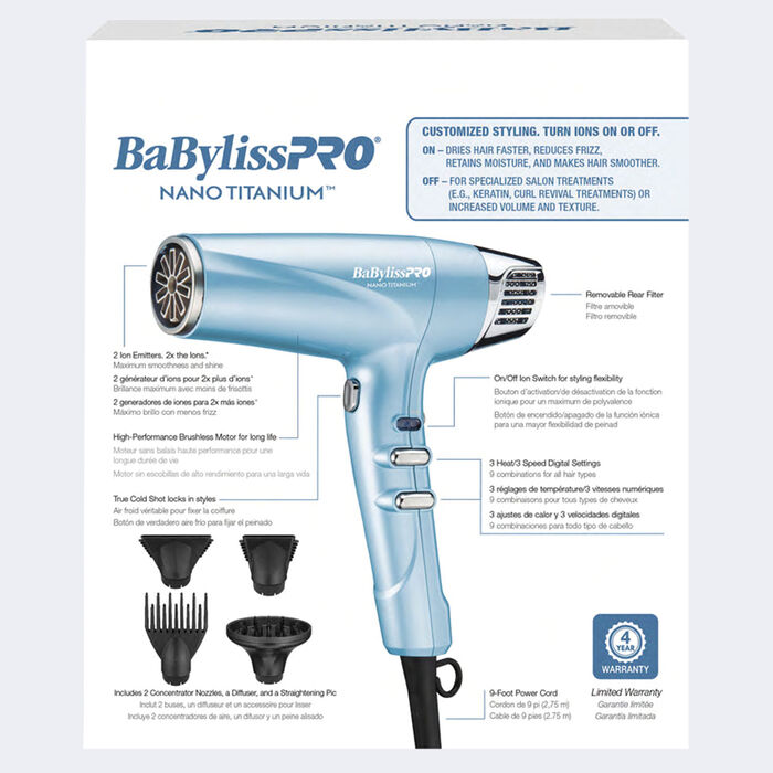 BaBylissPro Nano Titanium Professional High-Speed Dual Iconic Dryer