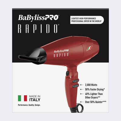 BaBylissPro Rapido Dryer -Red BRRAP1