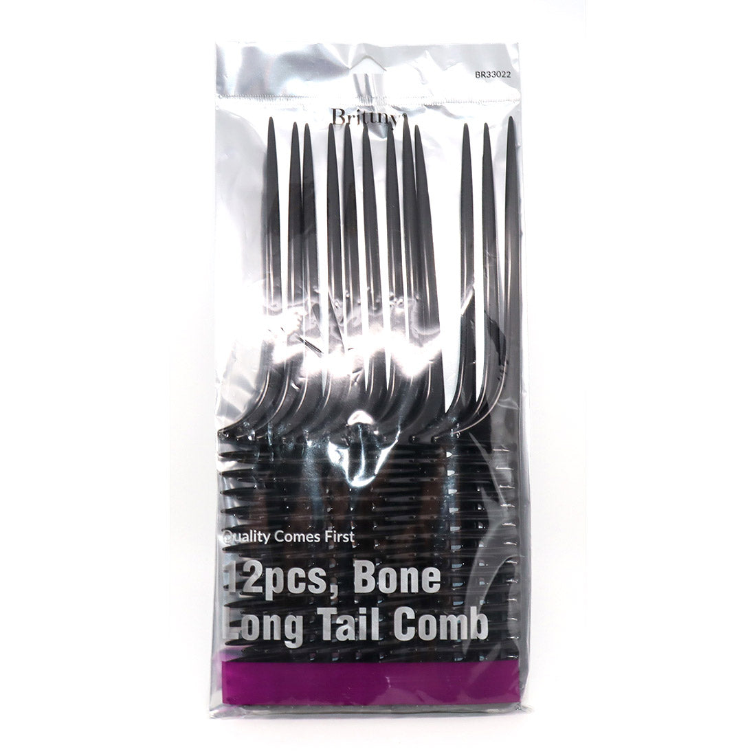 Brittny Bone Long Tail Comb 12 Pack