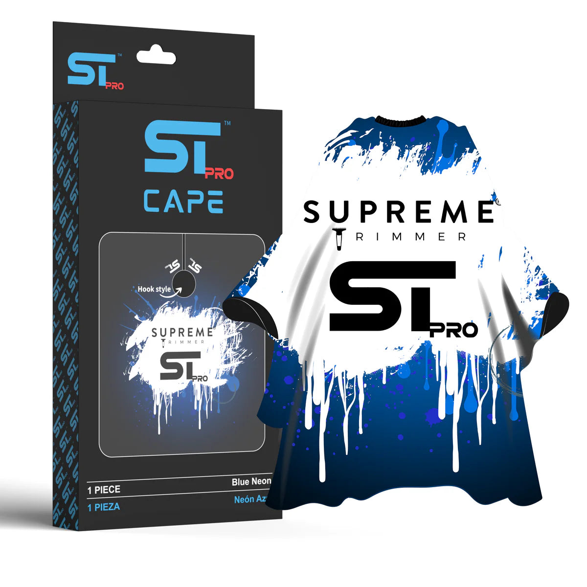 Supreme Trimmer Premium Barber Cape - Blue Neon