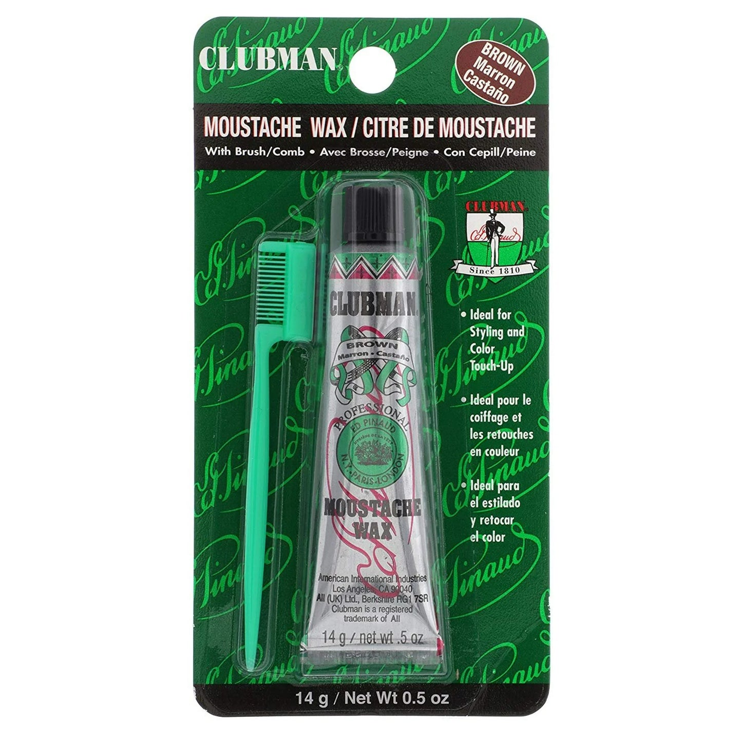 Clubman Moustache Wax- Brown