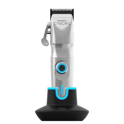 Gamma+ Cyborg Metal Wireless Hair Clipper on Charger