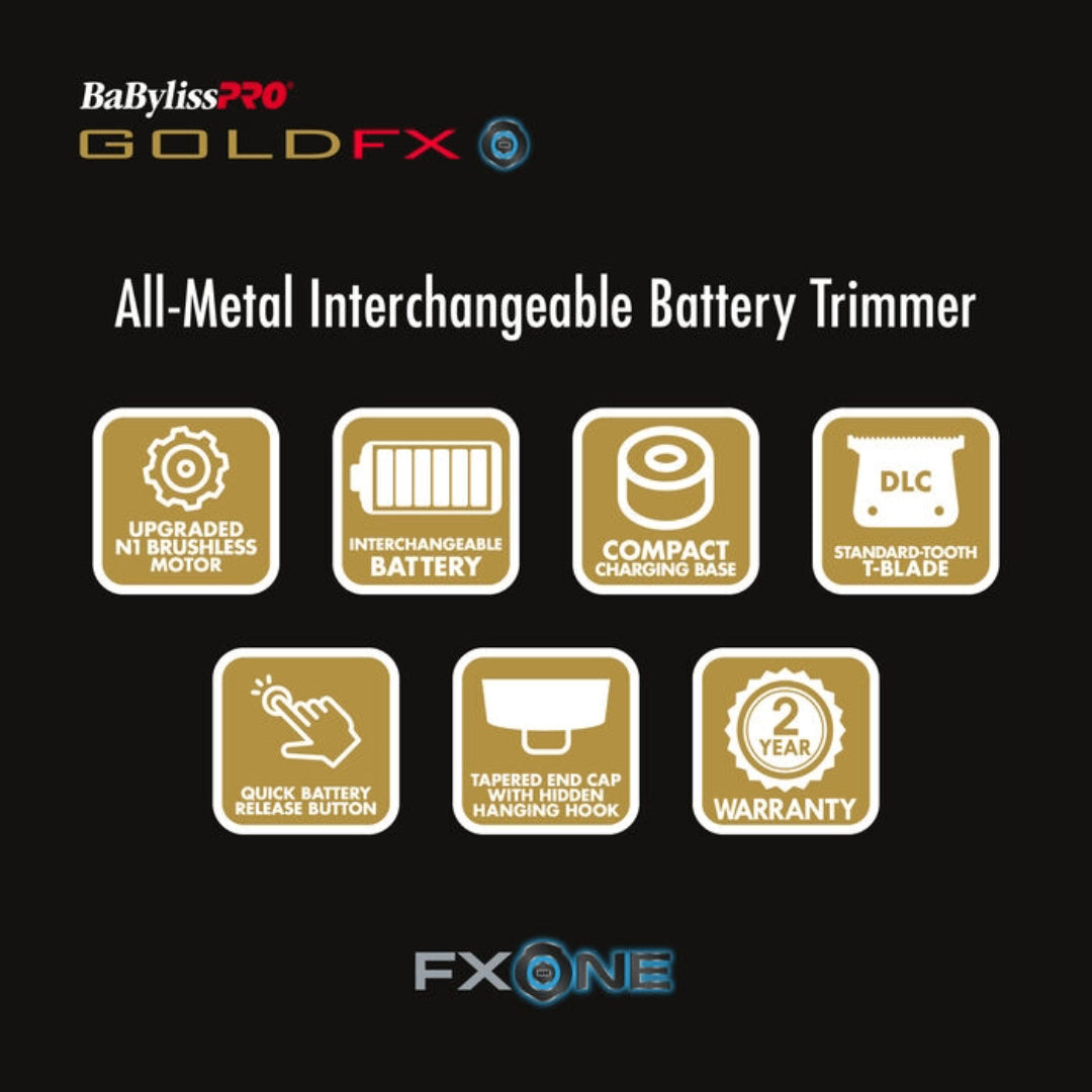 BaBylissPro FXONE GoldFX Trimmer FX799G Infographic