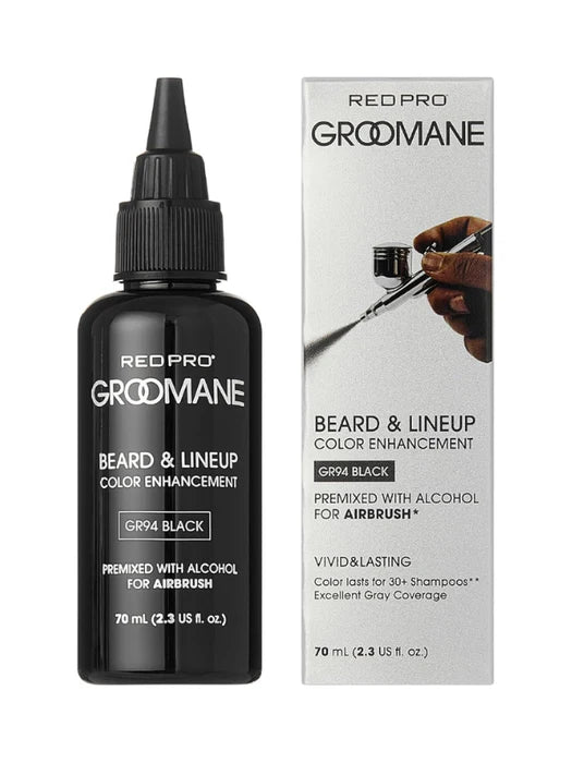 Red Pro Groomane Beard & Line Up Color Enhancement pre mix for airbrush machine - Black