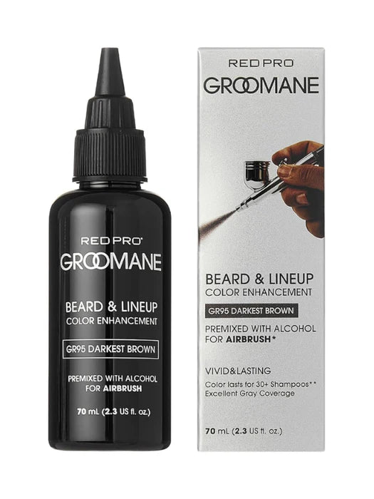 Red Pro Groomane Beard & Line Up Color Enhancement pre mix for airbrush - Darkest Brown