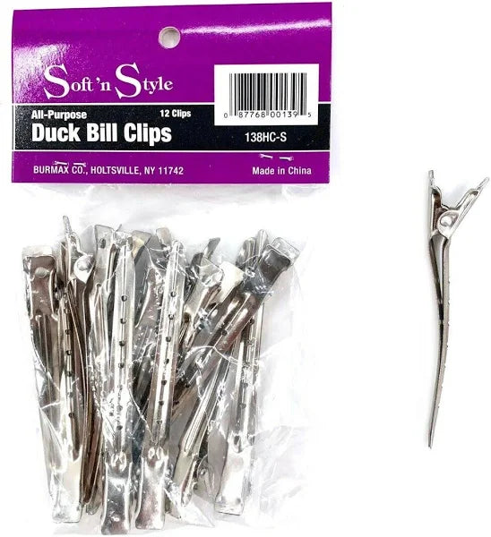 Soft N Style All Purpose Duck Bill Clips Steel (12pc)
