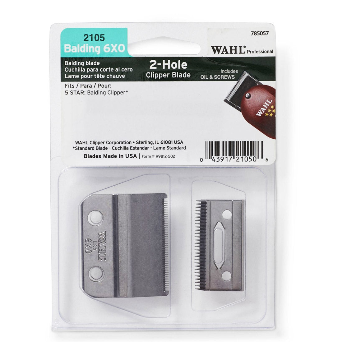 Wahl 5-Star Clipper Replacement Blade 2105 Balding 6X0