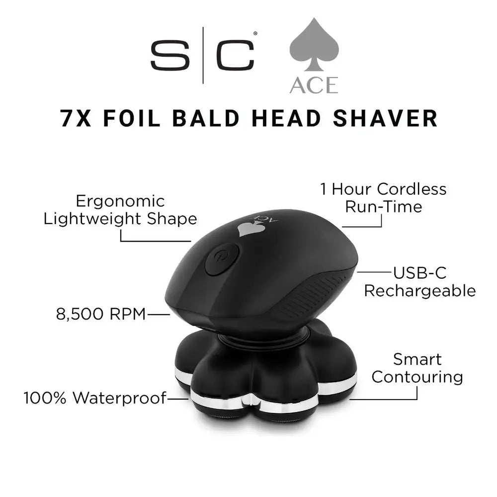 Stylecraft Ace Bald Head 7X Foil Shaver with Supercharged Motor