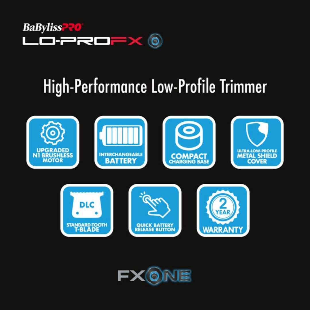 BaBylissPro FXONE Lo-ProFX Trimmer FX729 Infographic