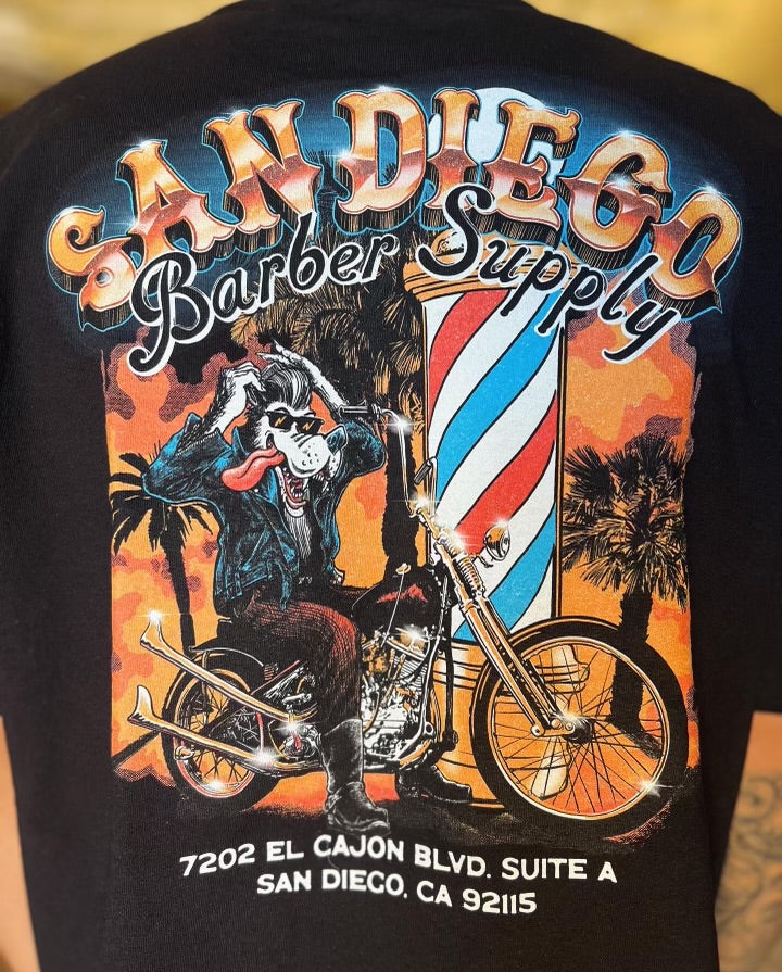 SD Barber Supply Wolf Tee in Black