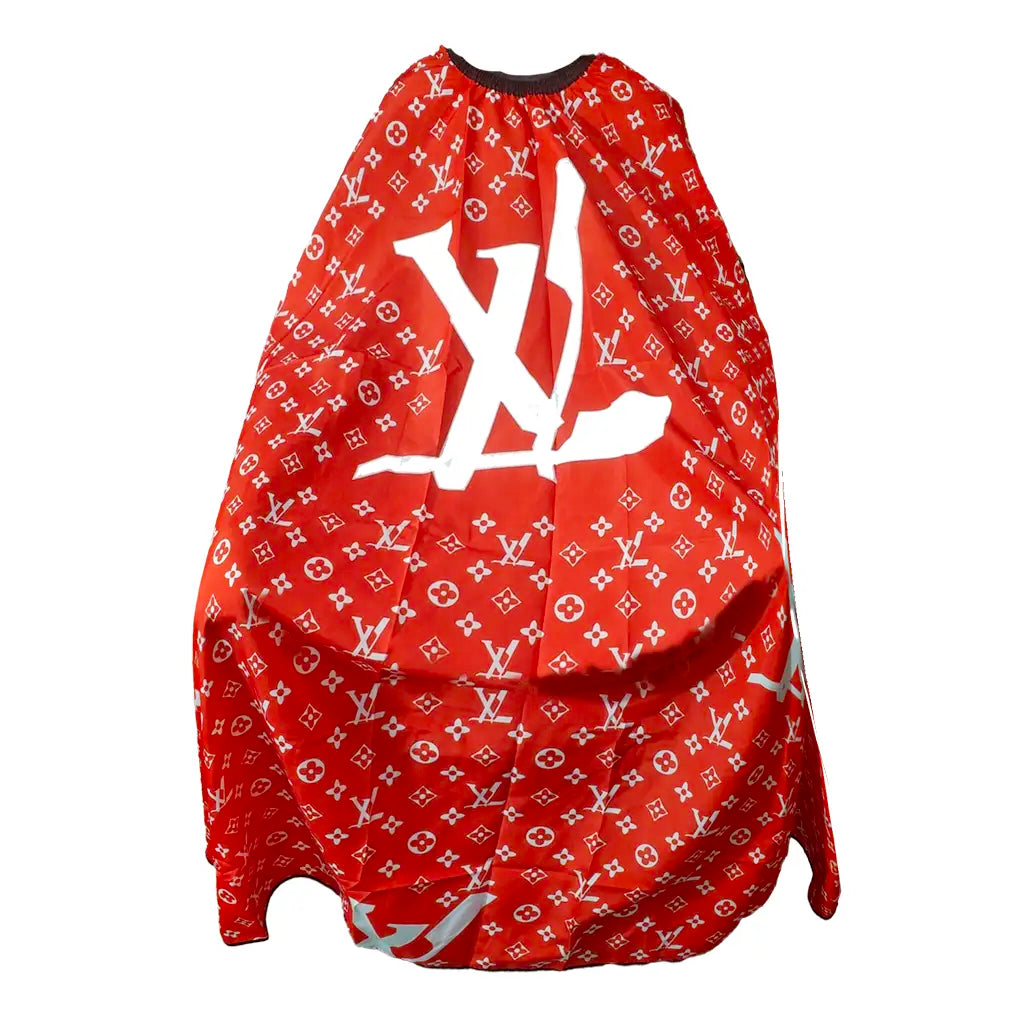 Red LV Designer Style Barber Capes