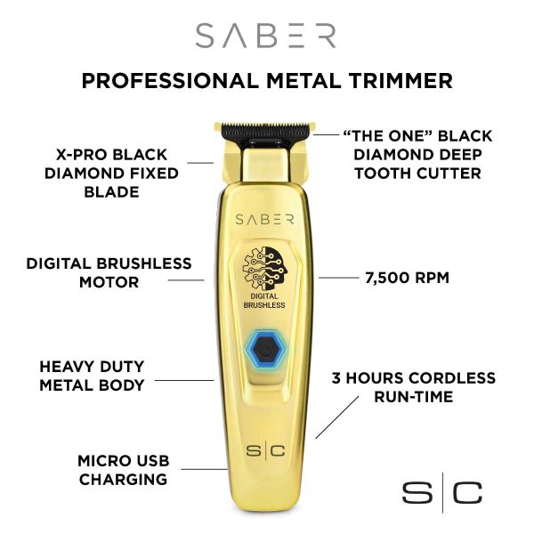 Saber Professional Hair Trimmer with Digital Brushless Motor