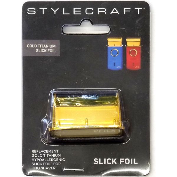 Stylecraft Replacement Uno Shaver Single Foil Head - Gold Titanium Slick Foil #SC507G
