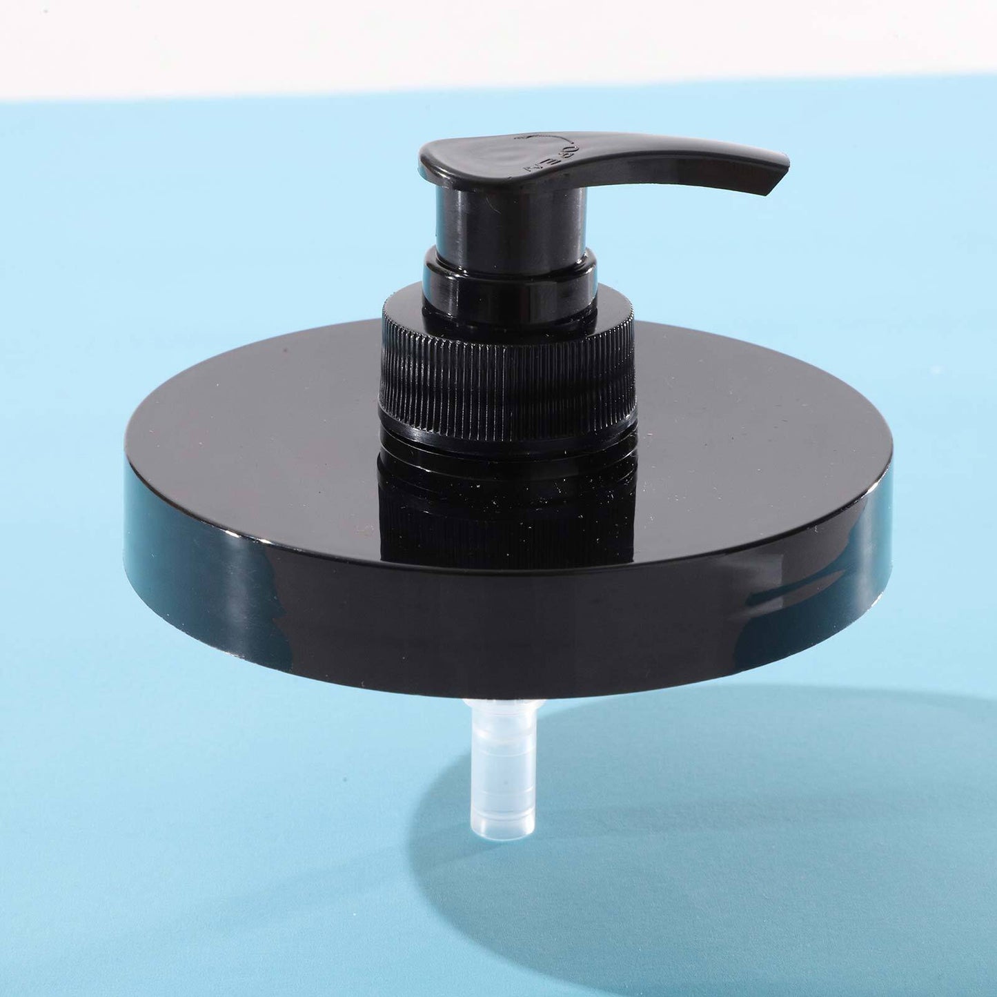 Clear PET Square Plastic Jar with Black Pump Lid - 8oz