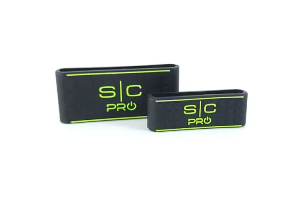 Two black bands with 'SC Pro' branding on a white background