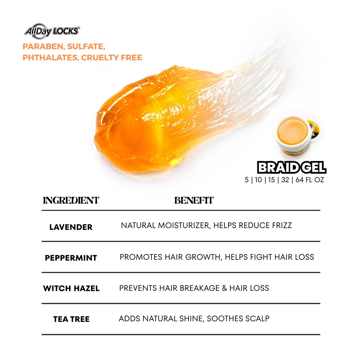 AllDay Locks Braid Gel Extreme Hold