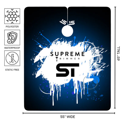Supreme Trimmer Premium Barber Cape - Blue Neon