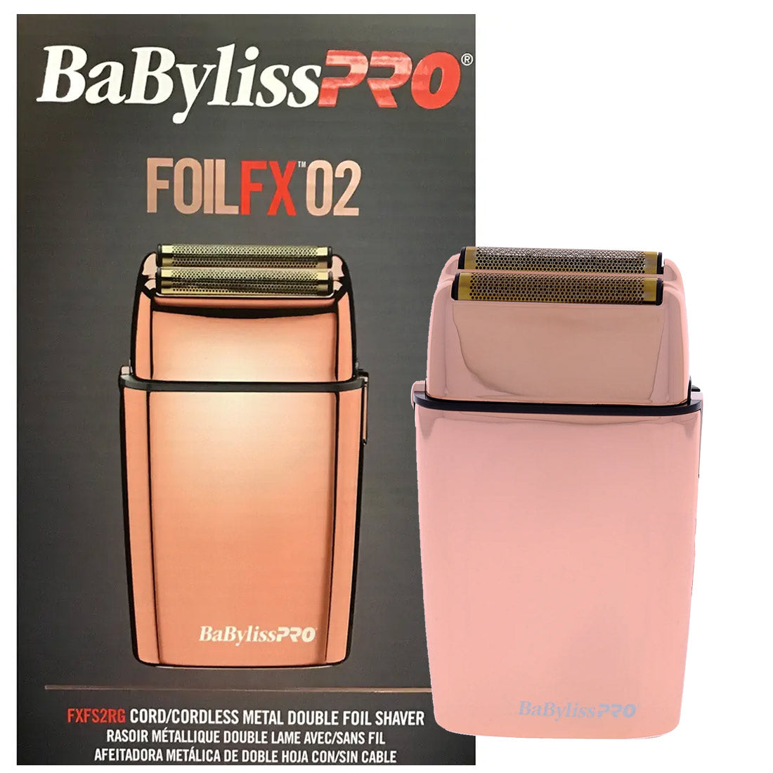 BaBylissPRO Cordless Metal Double Foil Rose Gold Shaver FX02