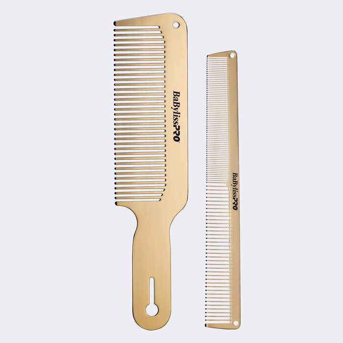 BaBylissPRO FX Gold Metal Comb Set 2-Pack