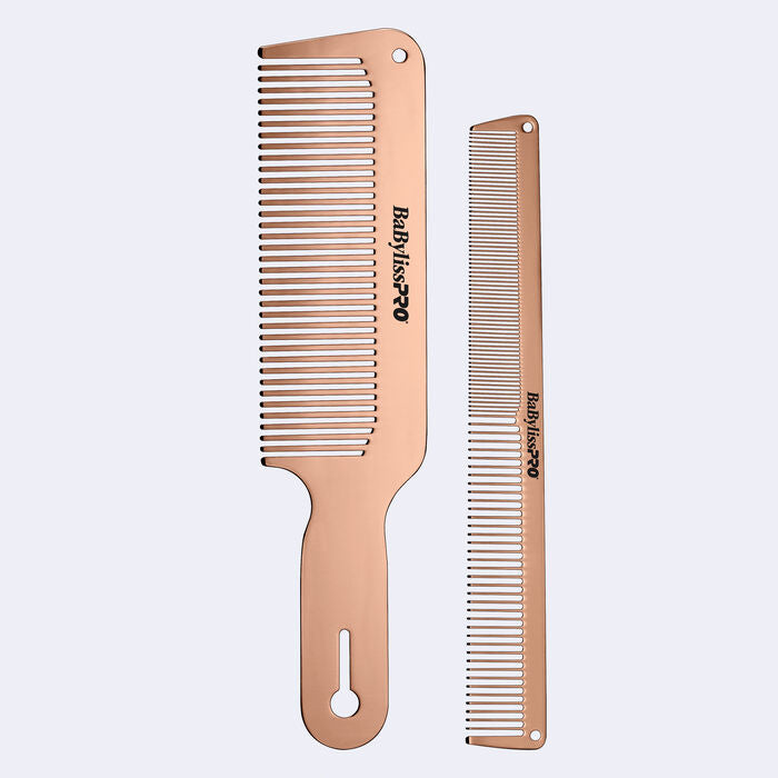 BaBylissPRO FX Metal Comb Set 2-Pack Rose Gold