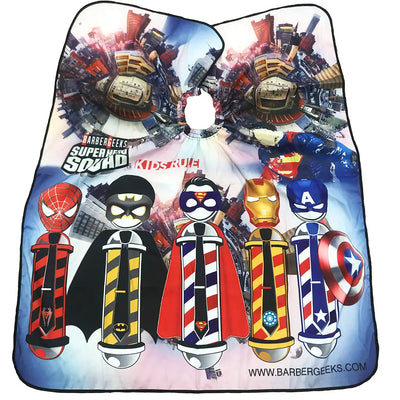 BarberGeeks Kid Hero Cape Fro Barbershops or Salons