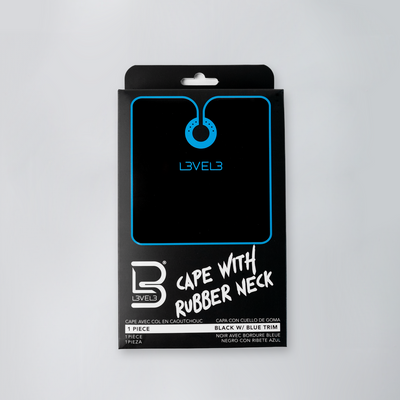 Level 3 Rubber Neck Cutting Cape Black w/ Blue Trim