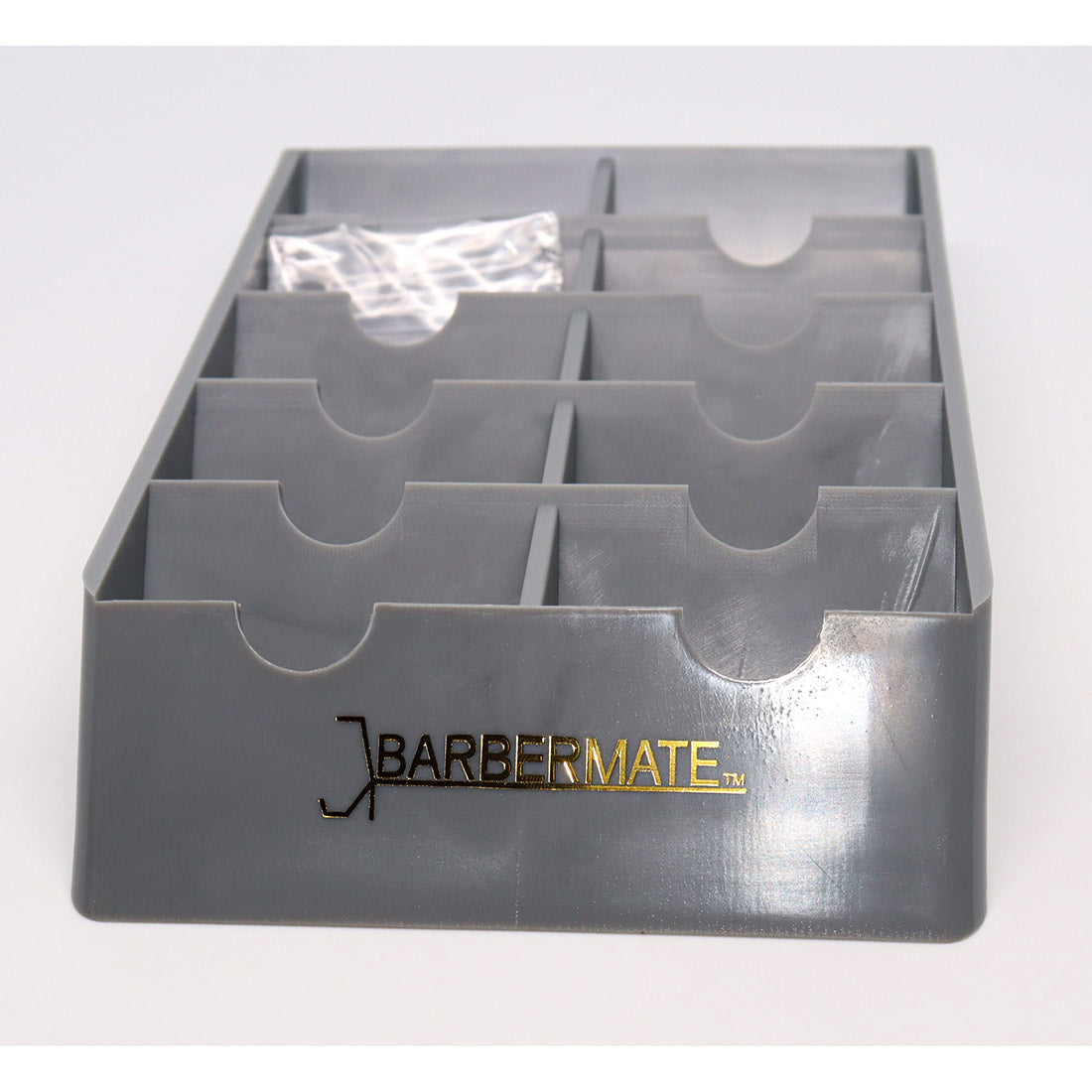 Gray BarberMate Clipper Blade Rack Storage Tray