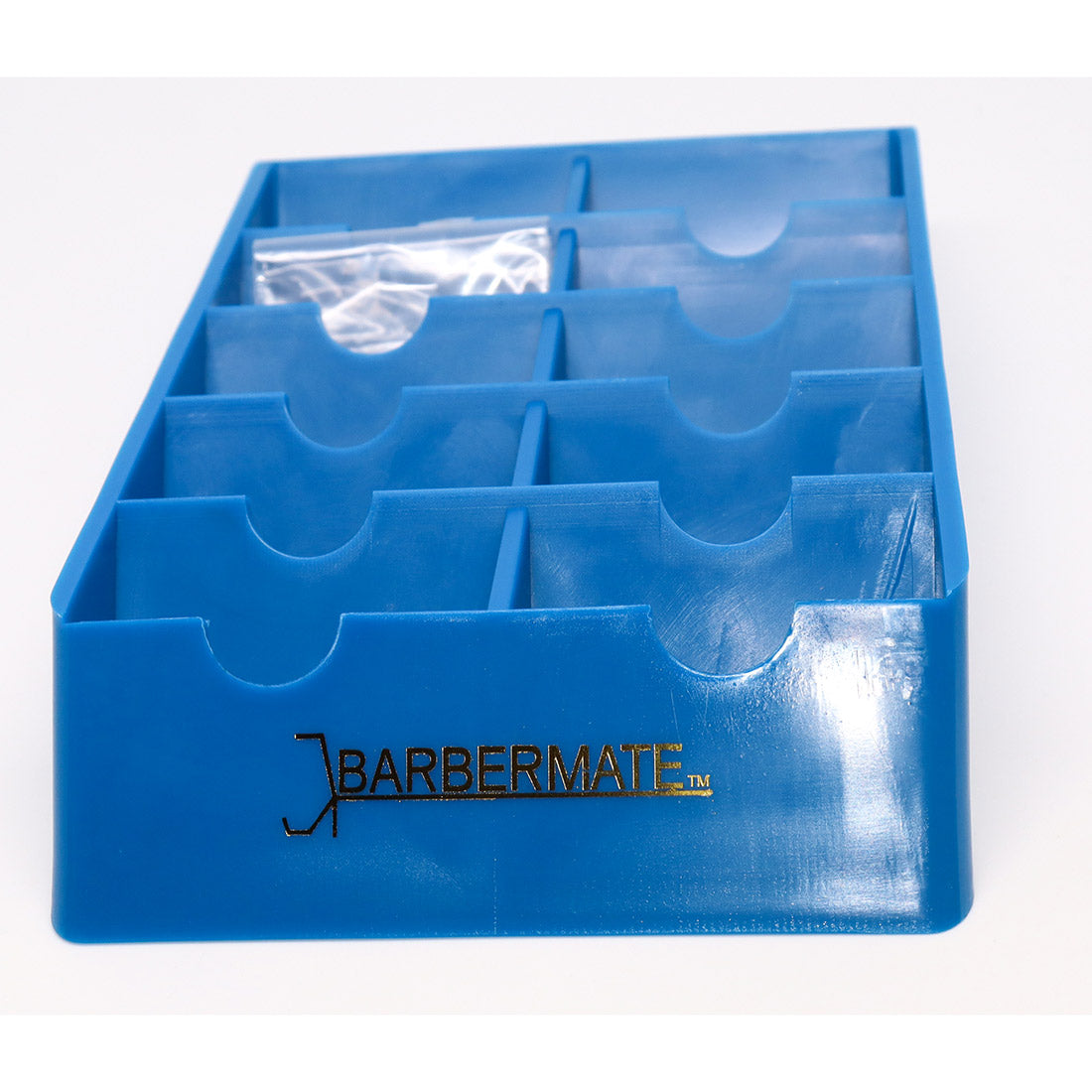 Blue BarberMate Clipper Blade Rack Storage Tray