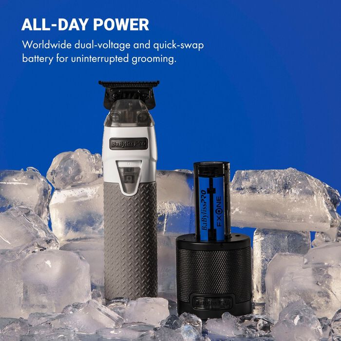 BaBylissPRO® Limited Edition FXONE All-Metal Interchangeable Battery Trimmer FrostByte