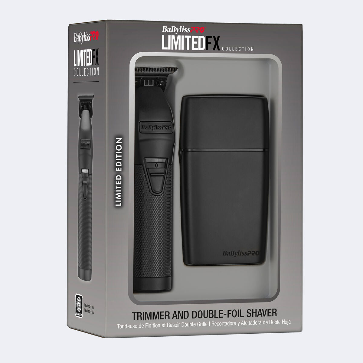 BaBylissPRO LimitedFX Matte Black Trimmer and Double-Foil Shaver Set