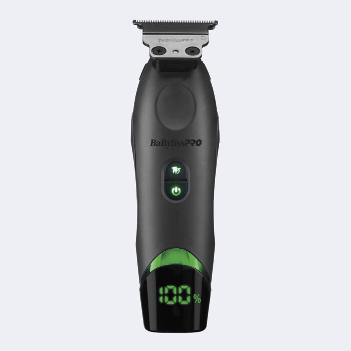 BaBylissPro Tomb 45 Trimmer with green display on a light gray background