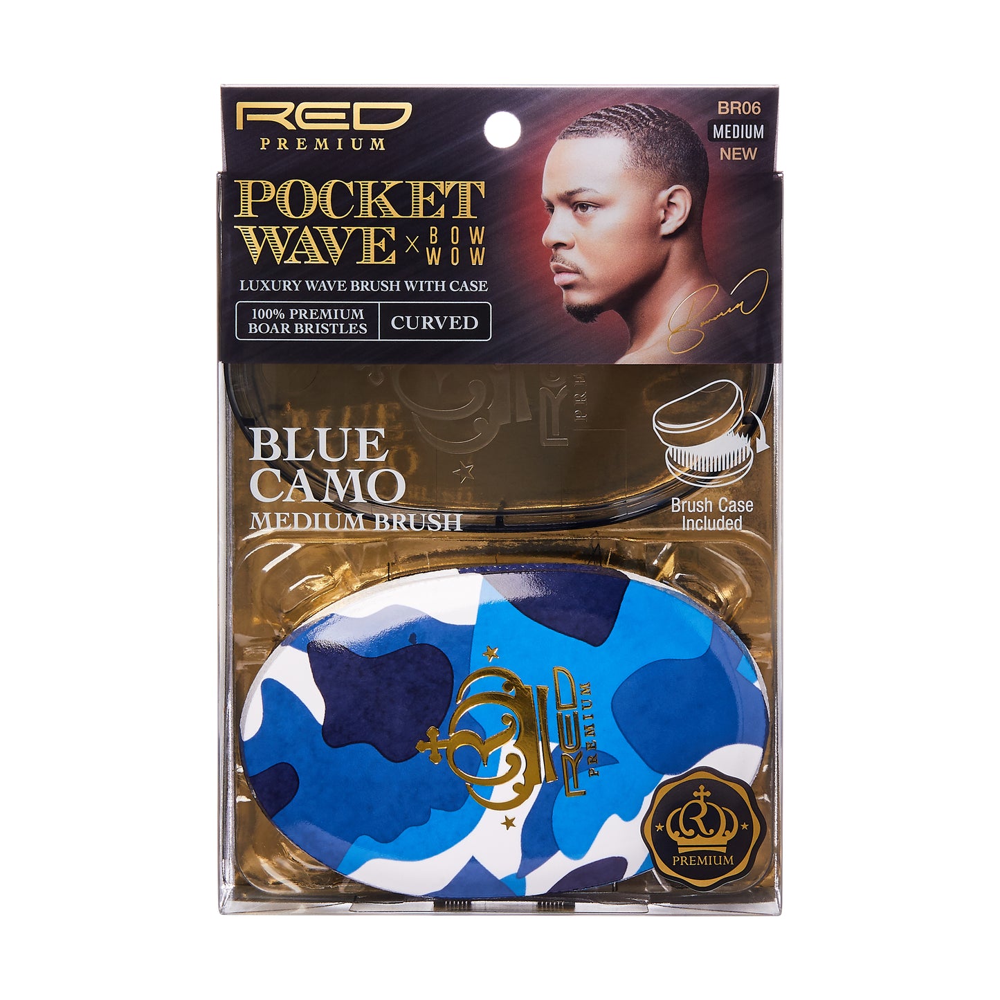 BOW WOW X Pocket Wave Medium Boar Brush with Case
