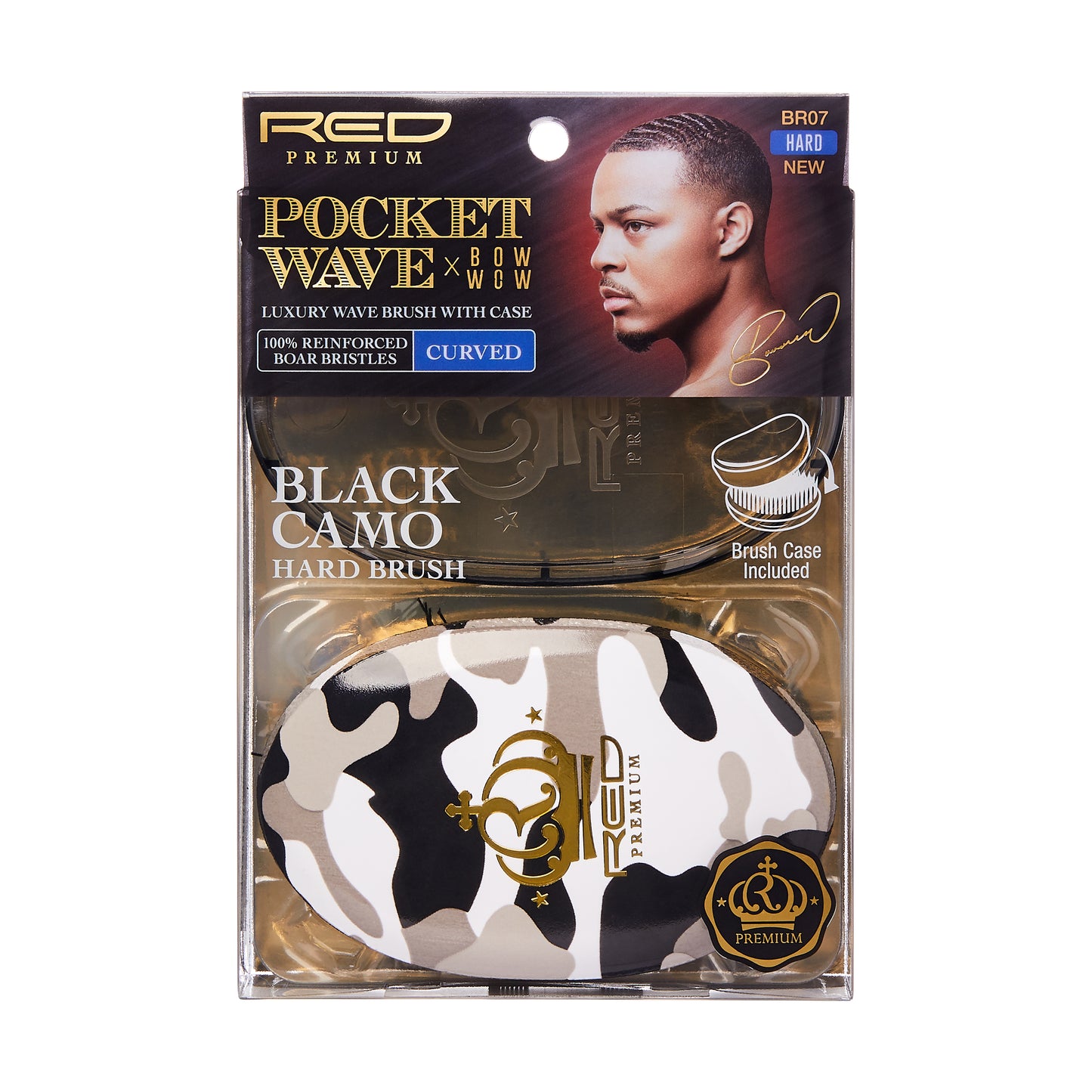BOW WOW X Pocket Wave Medium Boar Brush with Case