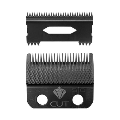 Replacement Diamond Cut Fixed Fade Hair Clipper Blade With Shallow Tooth 2.0 Moving Cutter Set