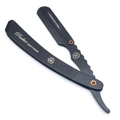 Parker Stainless Steel Clip Typer Barber Razor, Black Finish