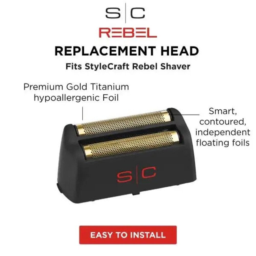 Replacement Gold Titanium Foil Head Compatible With the Rebel Foil Shaver SC515G