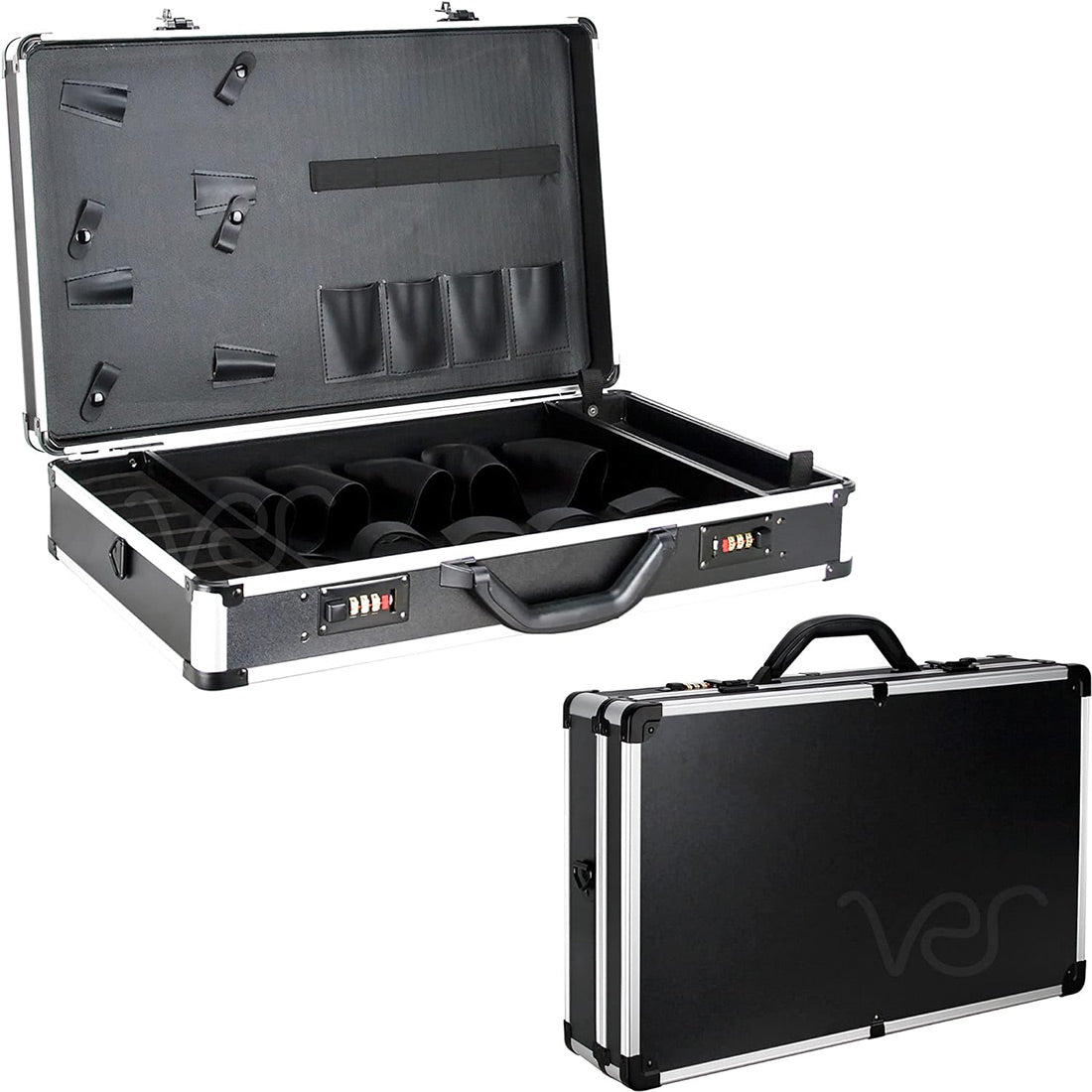 Professional Stylist Tool Box Organize VBK001 Black Stripe Barber Case