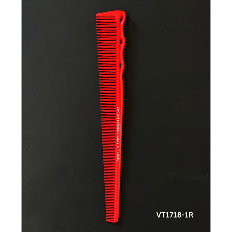 Vincent Professional Red Ceramic Combs VT1718-R