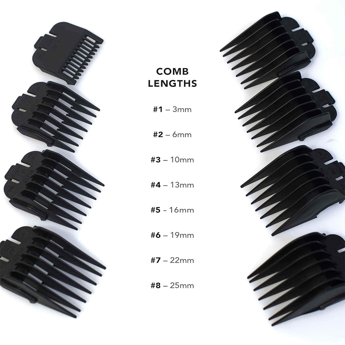 Wahl 8 Pack Cutting Guides with Organizer - Black #3170-500