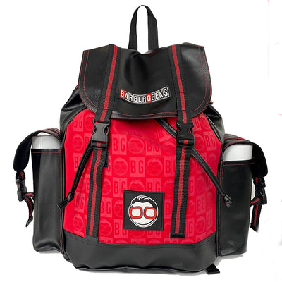 BarberGeeks Carry Bag Barber Travel Backpack - Black & Red