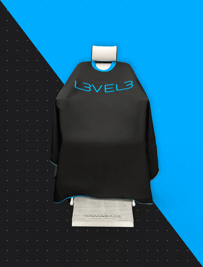 Level 3 Rubber Neck Cutting Cape Black w/ Blue Trim
