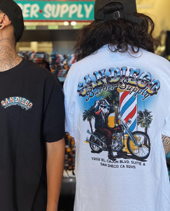 SD Barber Supply Wolf Tee in White