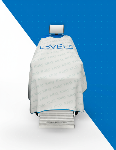 Level 3 Rubber Neck Cutting Cape White Kray w/ Blue Drip