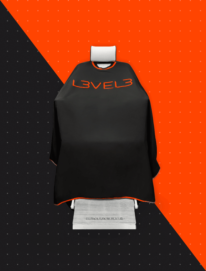 Level 3 Rubber Neck Cutting Cape Black w/ Red Trim