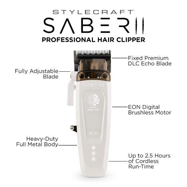 Saber 2 Professional Hair Clipper with EON Digital Brushless Motor