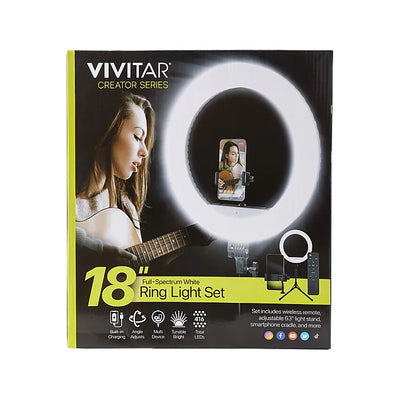 Vivitar Creator Series 18" Full Spectrum White Ring Light Set