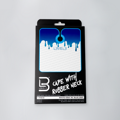 Level 3 Rubber Neck Cutting Cape White Kray w/ Blue Drip