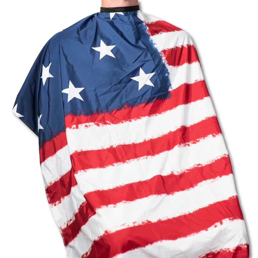 Young Patriot American Flag Barber Cape