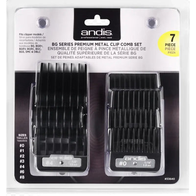 Andis BG Series Metal Clip Comb Set – 7 Pack